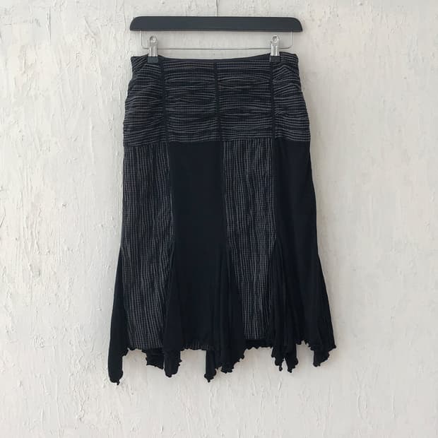 vintage patchwork asymmetry skirt