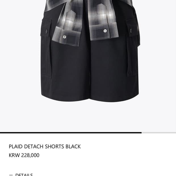 아넥스 아카이브 PLAID DETACH SHORTS BLACK