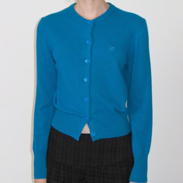 썬번프로젝트 Cashmere Cardigan 캐시미어 가디건 블루