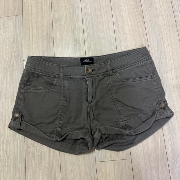 빈티지 카키숏팬츠
