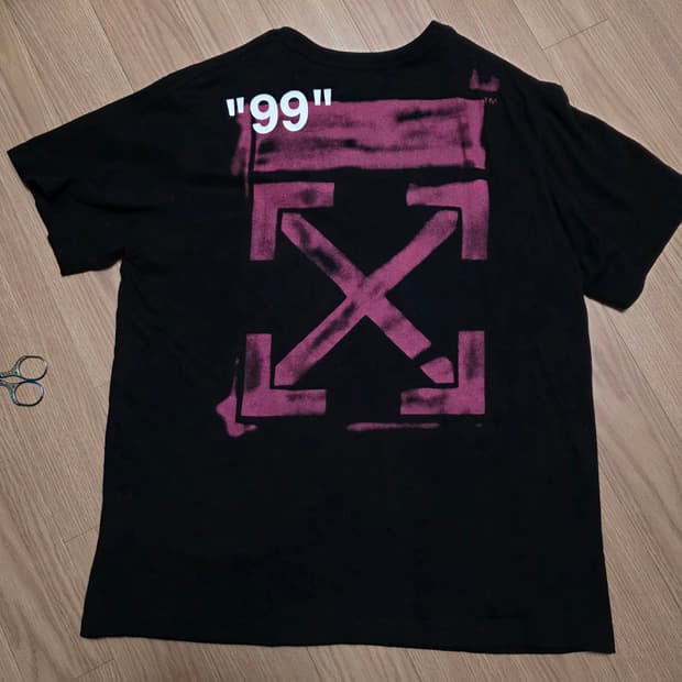 XS)오프화이트 19s 스텐실 오버핏 남여 티셔츠