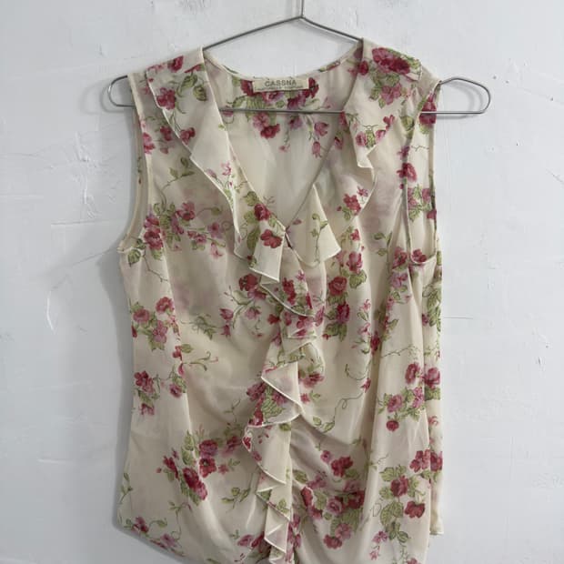 cassna flower frill sleeveless