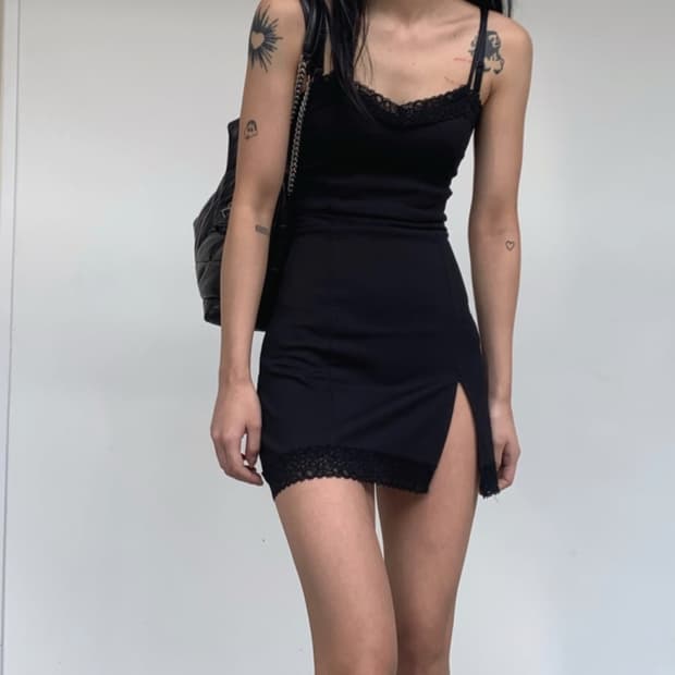 보헤미안서울 lace slip dress