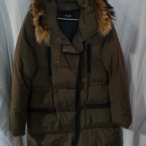 maje 마쥬 퍼 후드 오리털 패딩