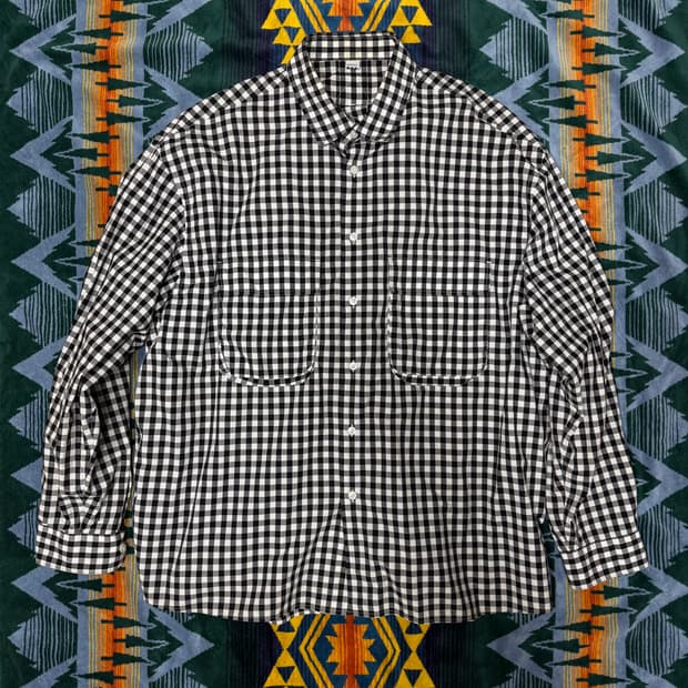 GINGHAM WIDE SHIRT BLACK 