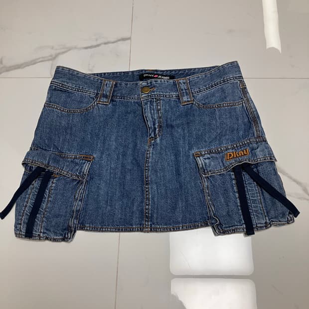 DKNY 2000s Y2K 카고 데님 미니 스커트 청치마 