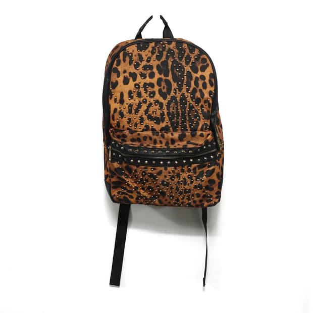 VINTAGE Y2K LEOPARD 빈티지 호피 레오파드 스터드 백팩