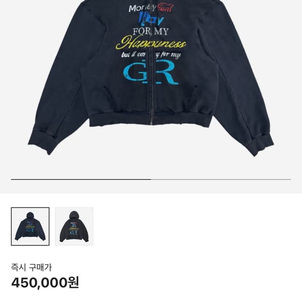 프로젝트 GR 후드 네이비 사이즈 1