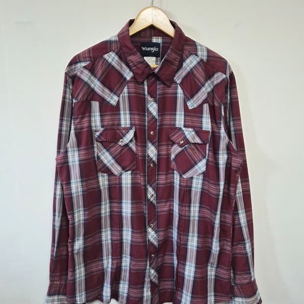 랭글러Wrangler 체크 웨스턴 셔츠 XL사이즈 - S326