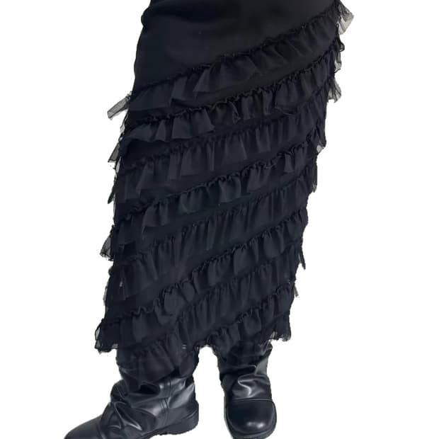 레이스 레이어드 스커트