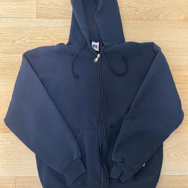 90s 러셀 후드집업 네이비 팜니다