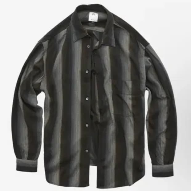 폴리테루 스트라이프 셔츠 브라운/네이비