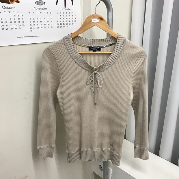 버버리 로고 골지 니트