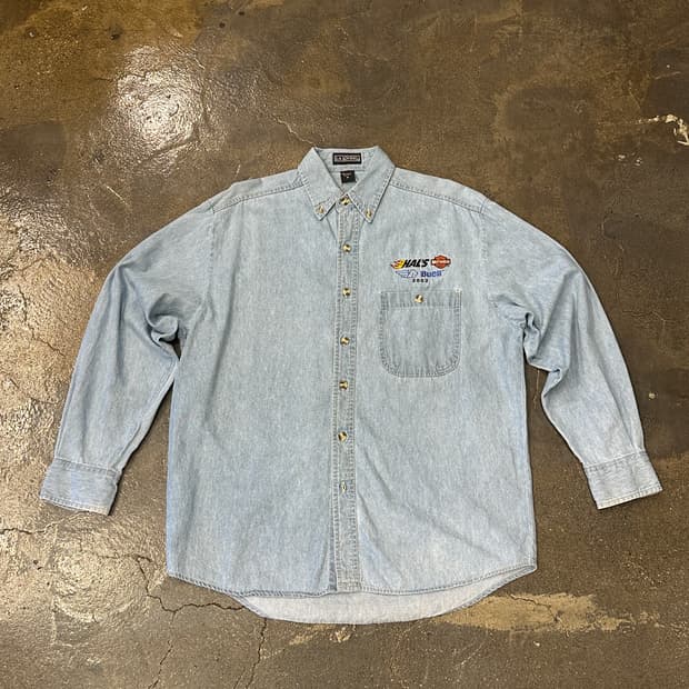 00s 할리 데이비슨 데님 셔츠 M