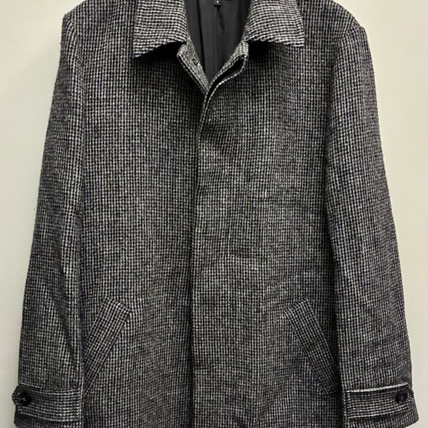 (S/97)APC 아페쎄 해리스트위드 울 하운드투스 싱글코트 