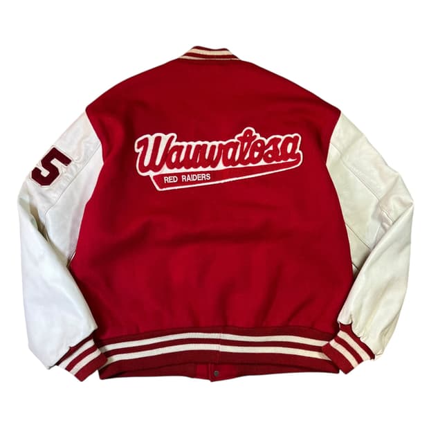 드롱 빅로고 USA 바시티 자켓