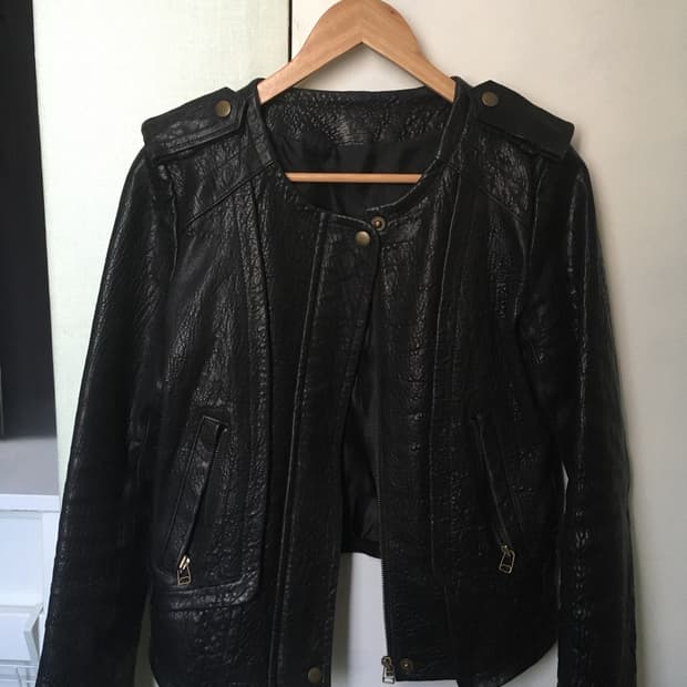 Vintage Cracked Lambskin cut-out Jacket