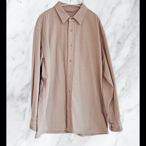 오라리 보태니컬 셀비지 데님 셔츠 블루종 핑크