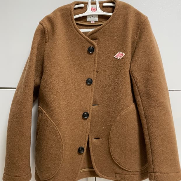 단톤 울 카라리스 노카라 자켓 코트 베이지 36