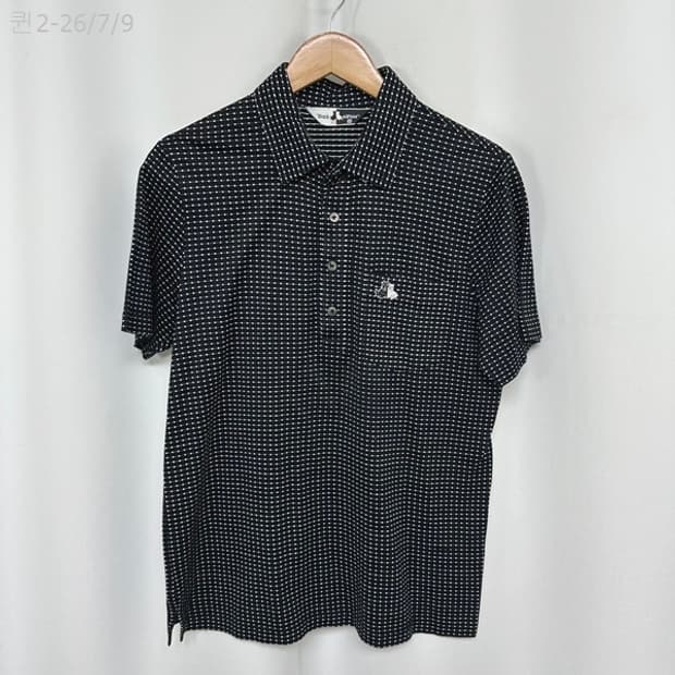 블랙앤화이트 남자 골프 스판 반팔티 M