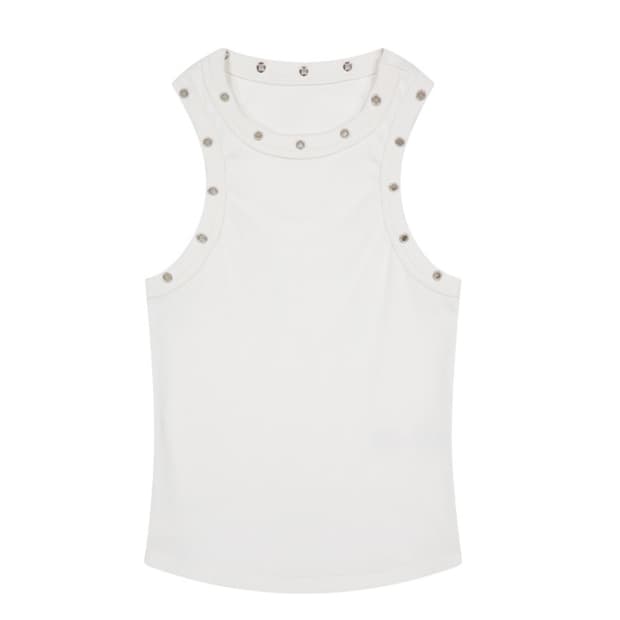 TUOMIO PIERCED TANK TOP 뚜오미오 나시 화이트