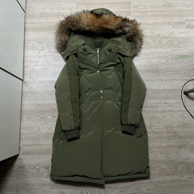 JS 뉴욕 여성 프리미엄 다운 퍼후드 롱 야상패딩 점퍼 [카키] FREE