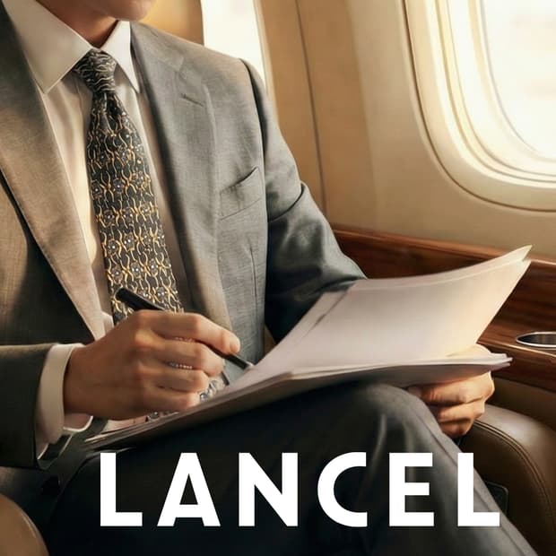 란셀 실크 블랙 패턴 넥타이 9.4cm A+등급 K2182