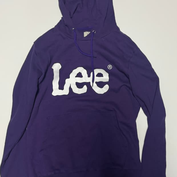 리 Lee 빅 로고 스펠아웃 후드티 S 퍼플