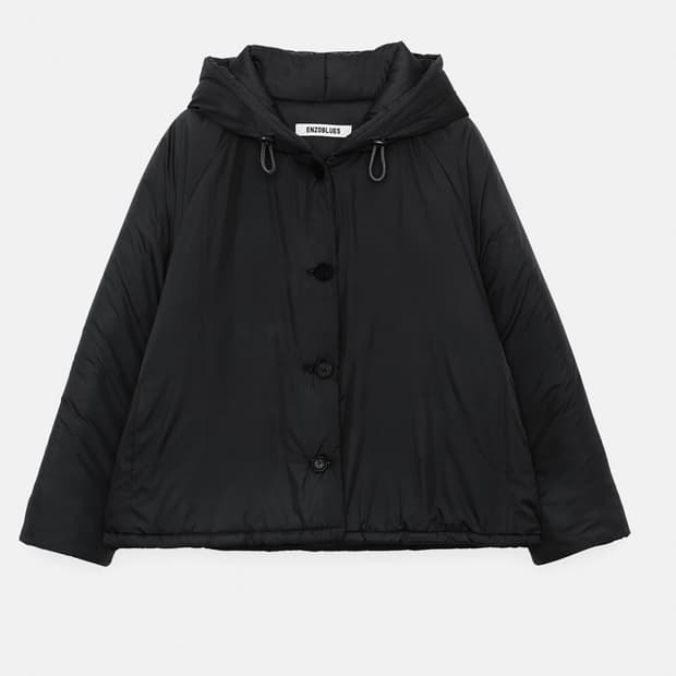 엔조블루스 후디 푸퍼 자켓 블랙 색상 