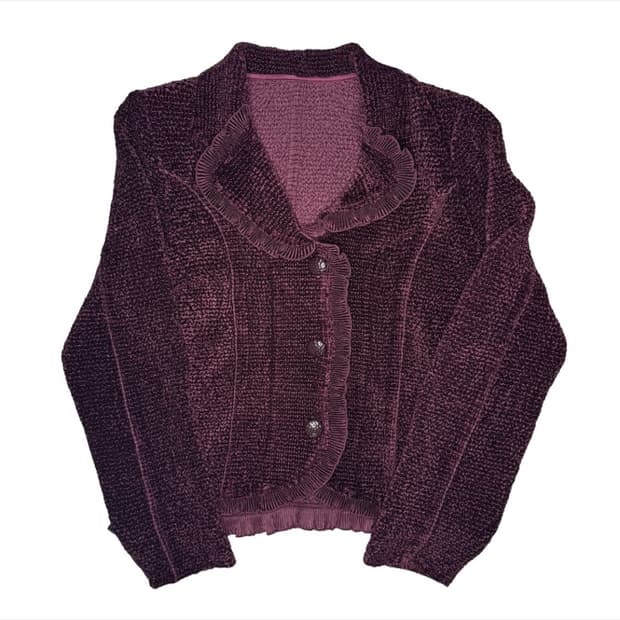burgandy pleats cardigan