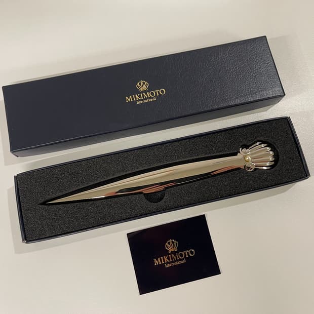 미키모토 펄 진주 장식 쉘 페이퍼 나이프 MIKIMOTO