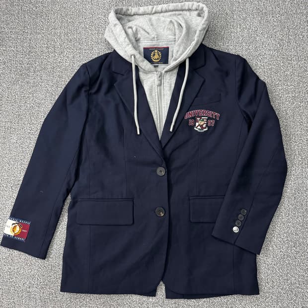 티니위니 네이비 블루 후드 블레이져