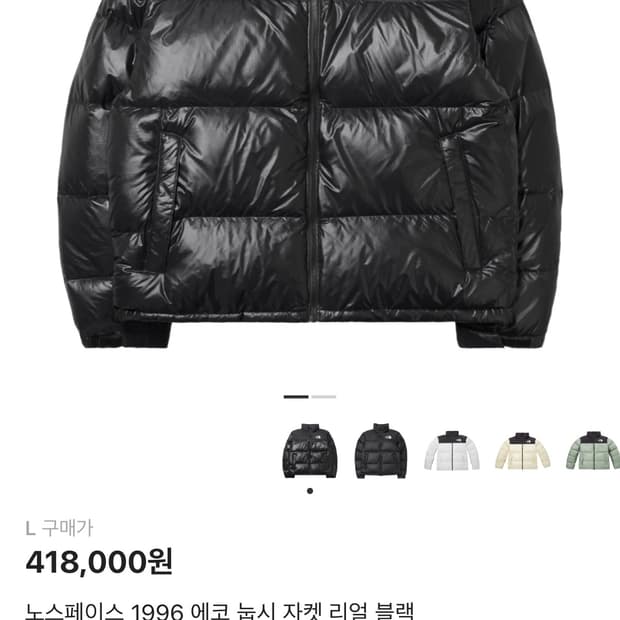 노스페이스 1996 에코 눕시 자켓 리얼 블랙