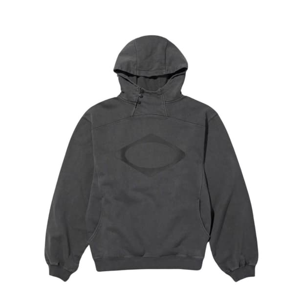 미스치프 롬버스 사이드 버튼 업 후드 워시드 차콜