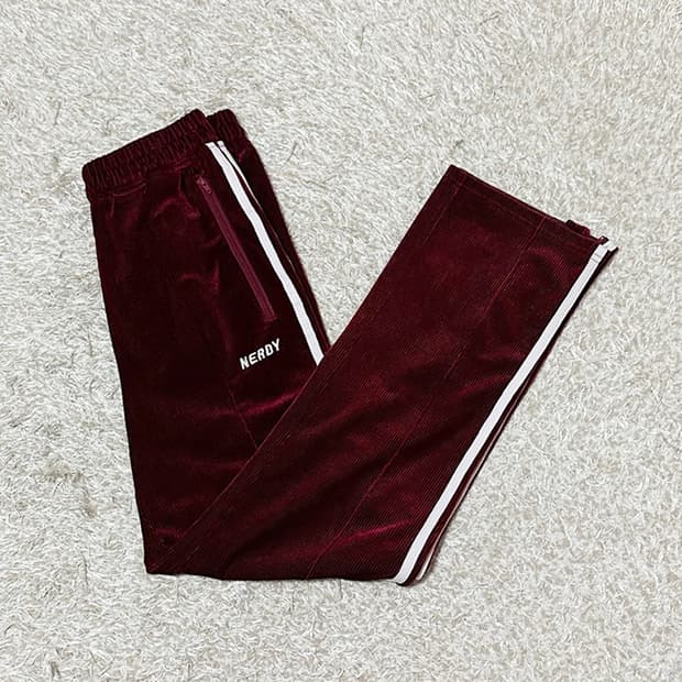 L)널디 벨벳 트랙팬츠 버건디