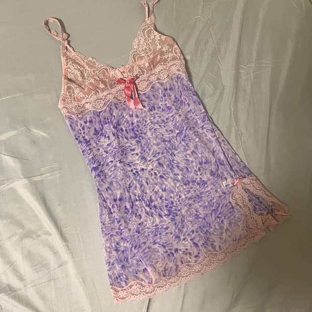 ✨vintage pink purple leopard slip dress✨