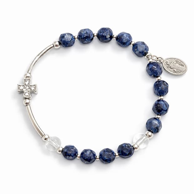 💙 반짝이는 컷팅 라피스라줄리 묵주팔찌