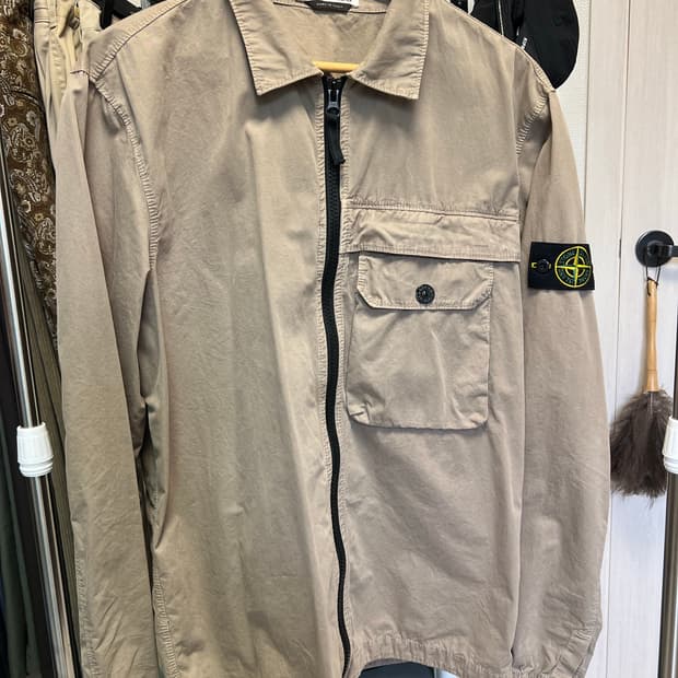 스톤아일랜드 20fw 올드이펙트 오버셔츠 머드 XL