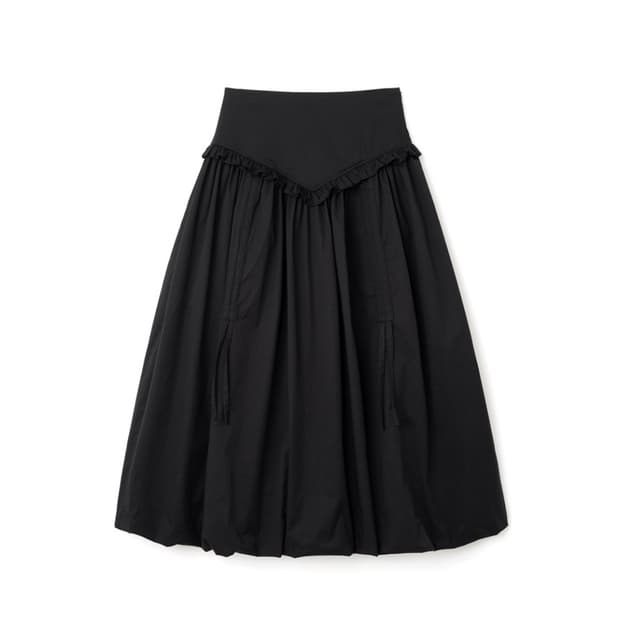 밀로우먼 벌룬 셔링 맥시 스커트 블랙 S사이즈 롱스커트