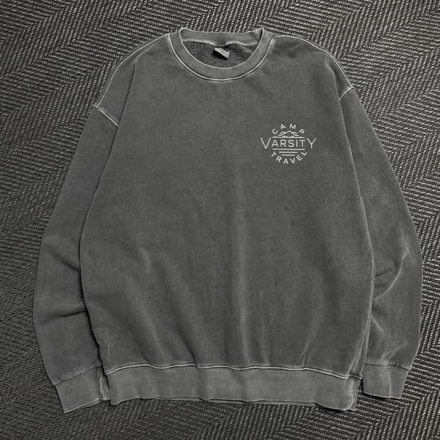 트레블 바시티 빅로고 피그먼트 박시핏 맨투맨o 5388