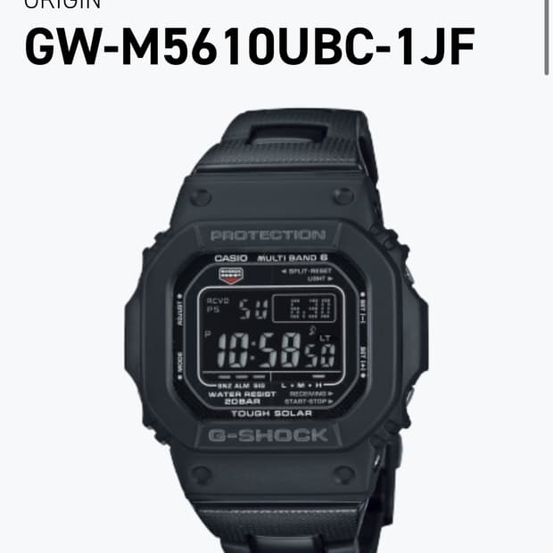 지샥 GM-M5610UBC-1JF (터프솔라,메탈코어밴드, 전파수신)