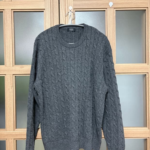 무신사 스탠다드 케이블 크루 넥 니트 [미디엄 그레이]