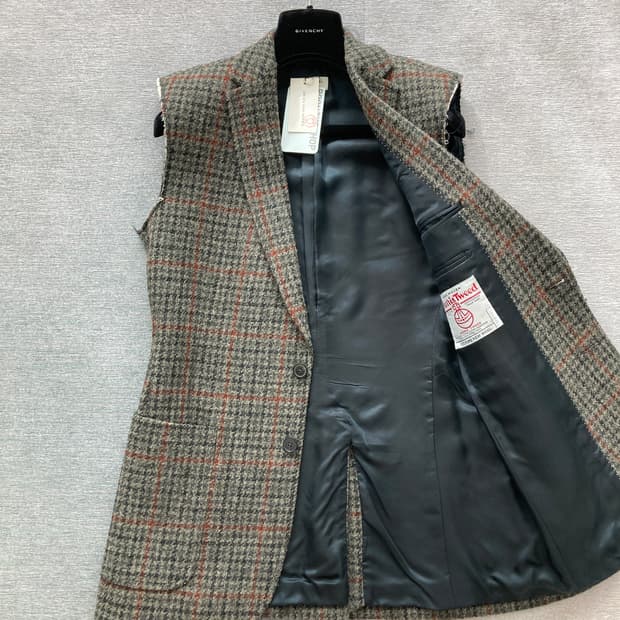 [48] 드리스반노튼 09fw 헤리스트위드 컷팅 울자켓 베스트