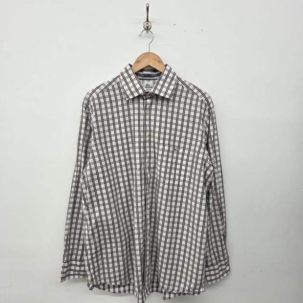 라코스테 체크 긴팔 셔츠 남XL