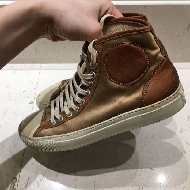 메종 마르지엘라 레더  하이탑 스니커즈