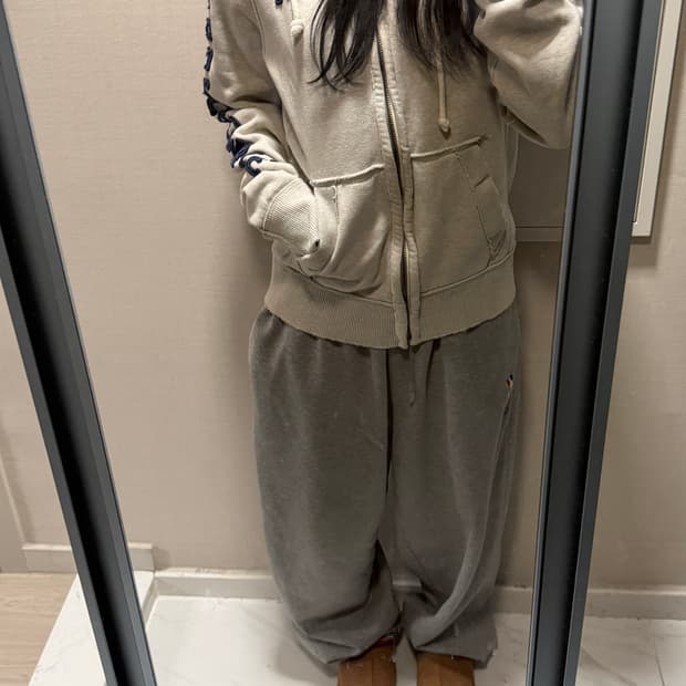 아베크롬비 그레이 후드집업 M