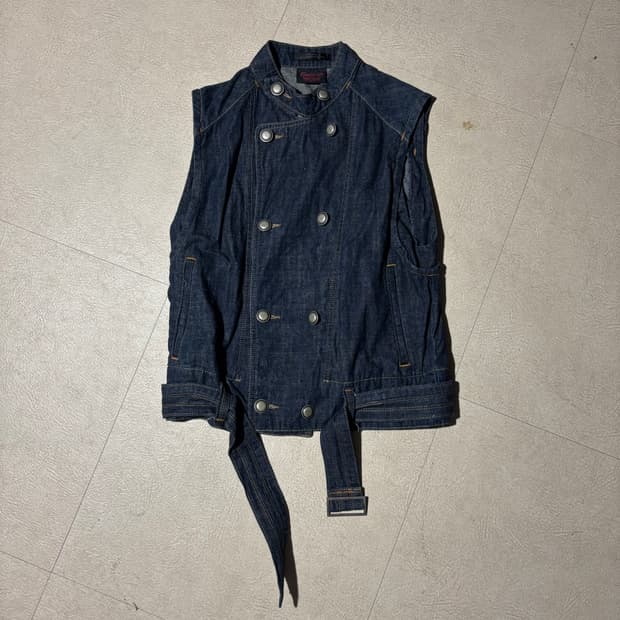 리바이스 x 우영미 레드탭 벨트 데님 베스트