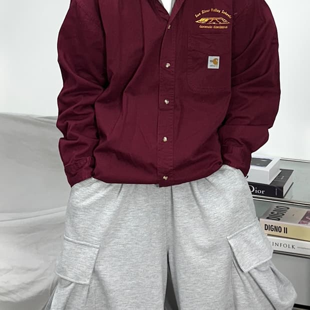 칼하트 FR 버건디 워크 셔츠 L