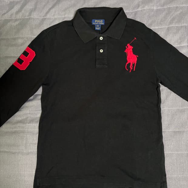 폴로 빅포니 카라 긴팔티 검빨