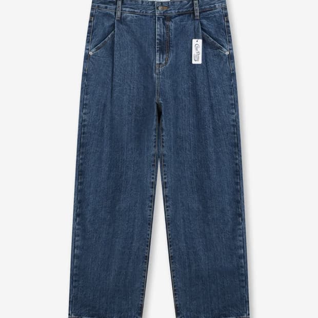 (새상품) 비슬로우 콘밀 딥 원턱 데님 진 medium washed 중청